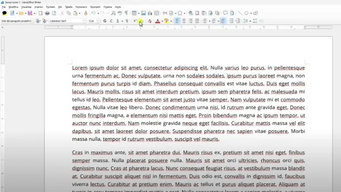 LibreOffice interfaccia